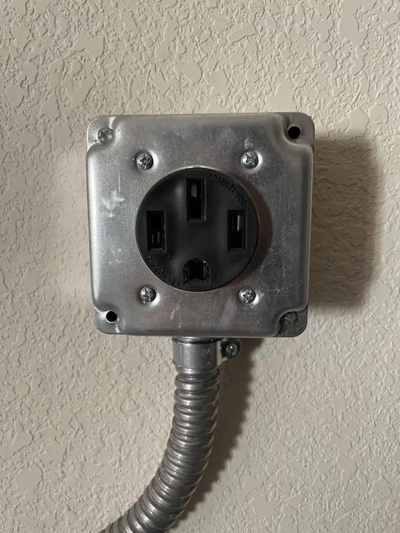 NEMA 14-50 outlet installed for Electrical Panel Upgrade in Hickory Creek